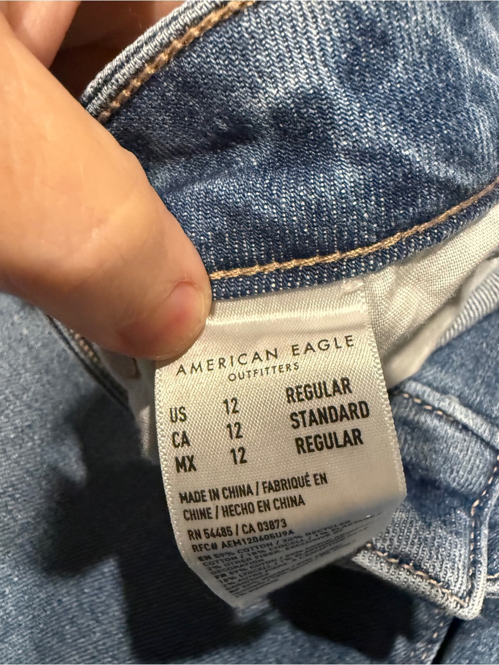 American Eagle Outfitters Medium Light Blue High-Rise Straight Jeans - Picture 2 of 4